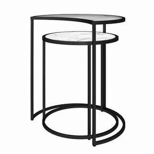 Mr. Kate Moon Phases Nesting End Tables - White marble