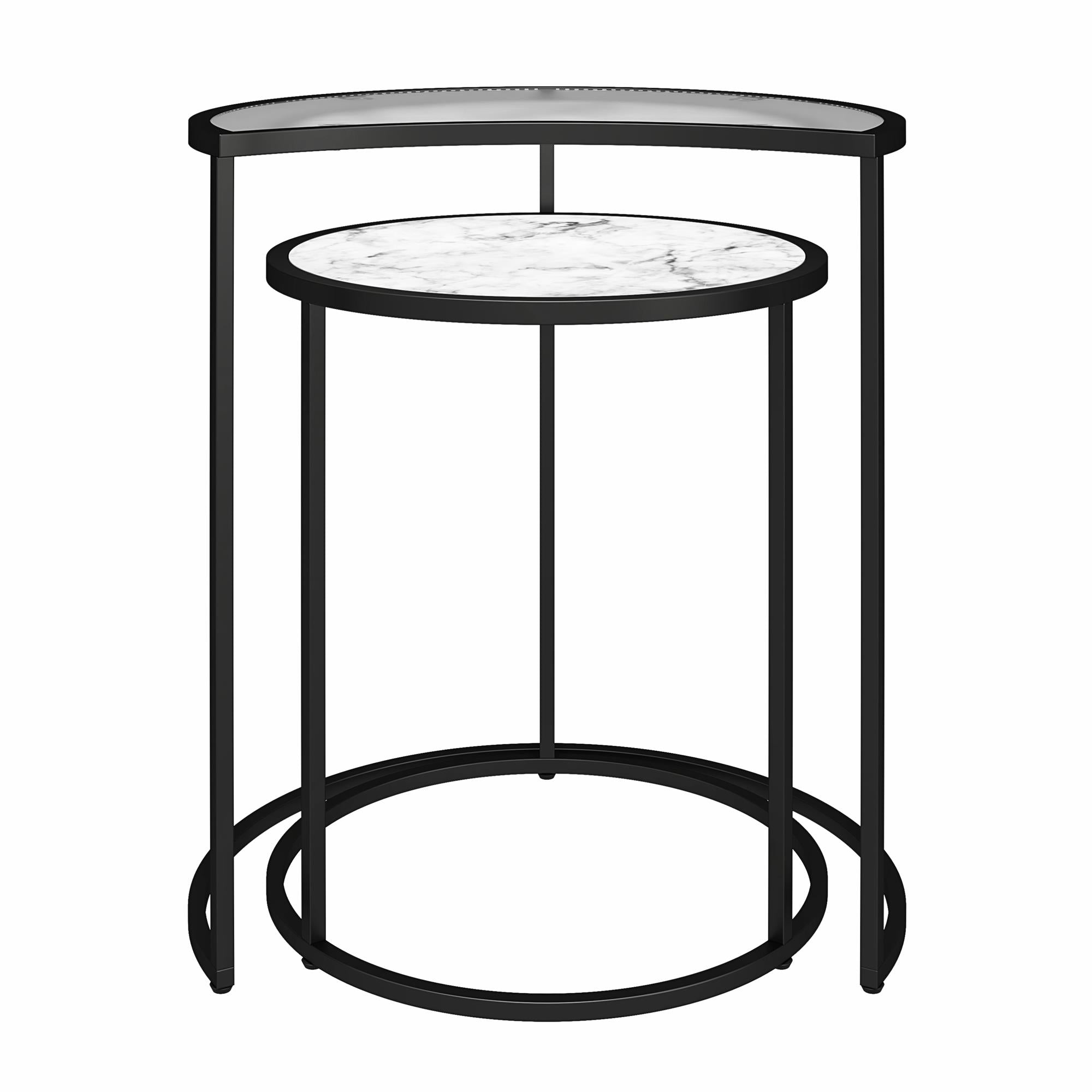 Mr. Kate Moon Phases Nesting End Tables - White marble
