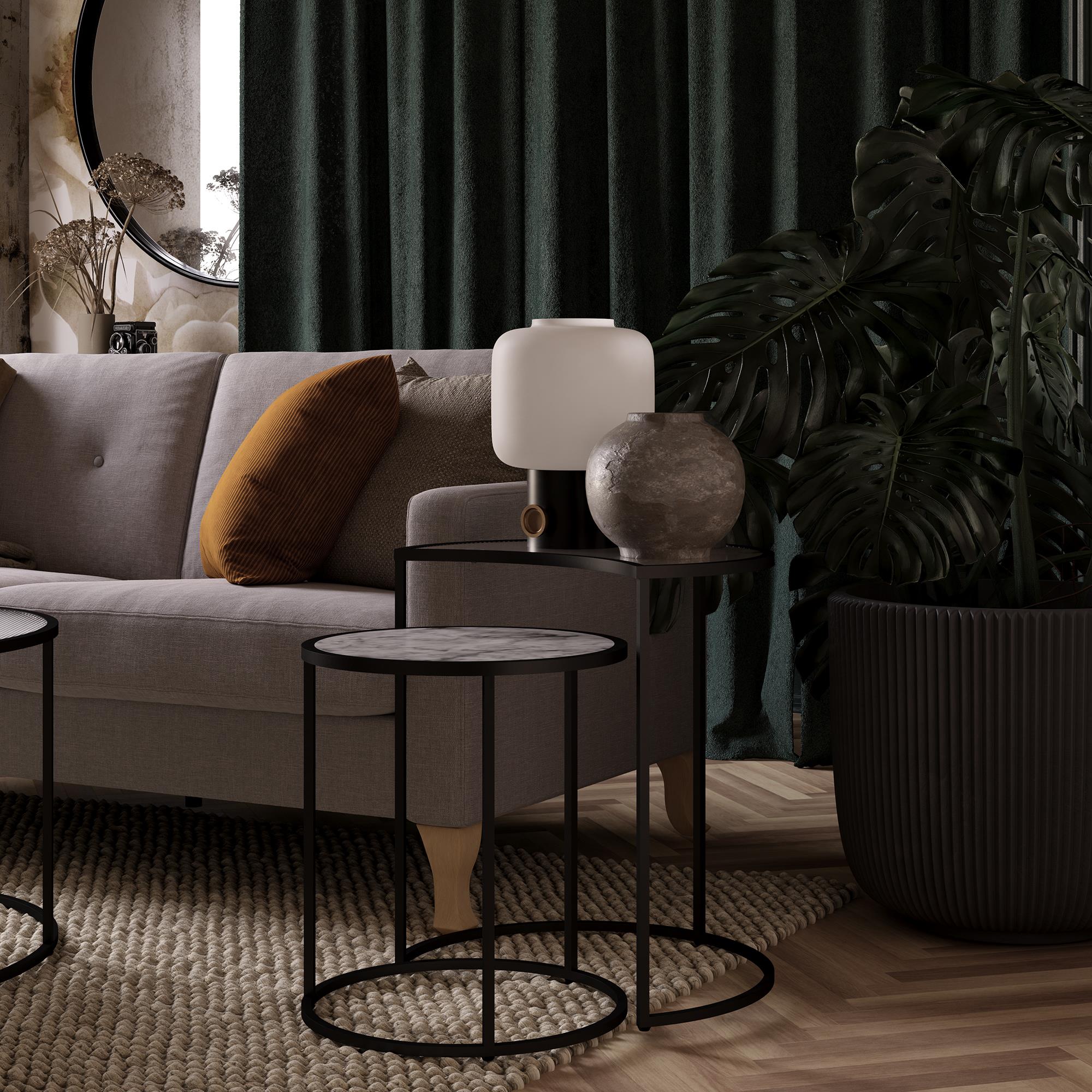 Mr. Kate Moon Phases Nesting End Tables - White marble