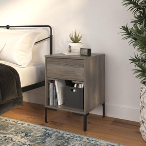 Ameriwood Home Rolland Nightstand - Weathered Oak