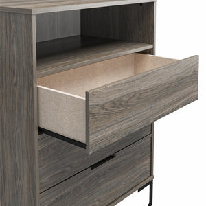 Ameriwood Home Rolland Tall 3-Drawer 1 Cubby Dresser - Weathered Oak