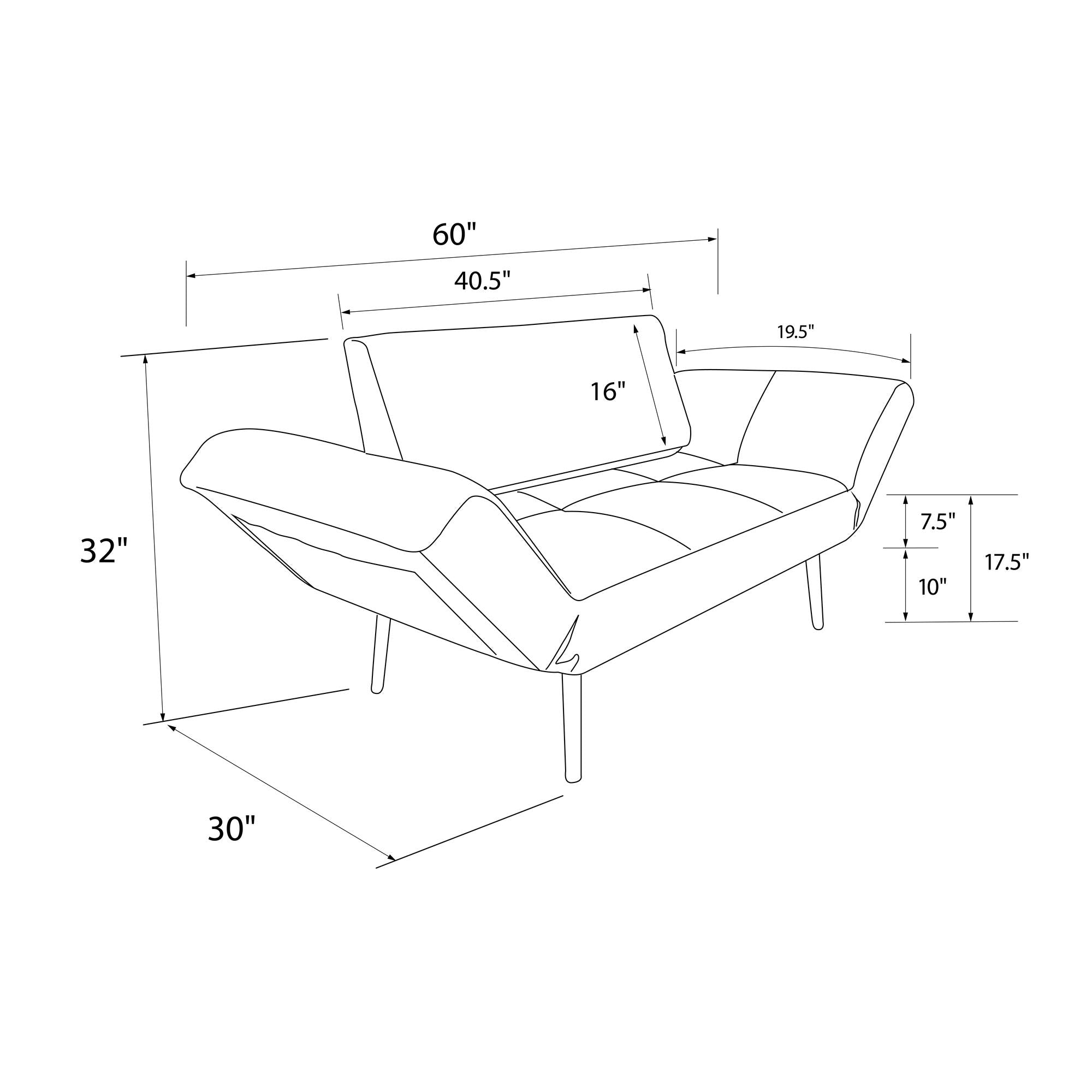 DHP Euro Futon with Magazine Storage - Teal