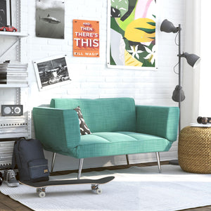 DHP Euro Futon with Magazine Storage - Teal