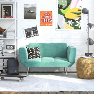 DHP Euro Futon with Magazine Storage - Teal