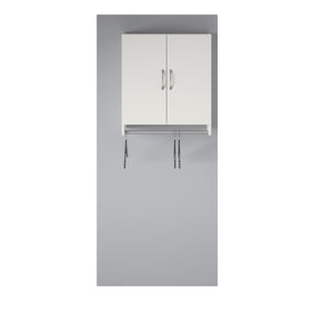 Systembuild Evolution Lory 2 Door Wall Cabinet with Hanging Rod - White