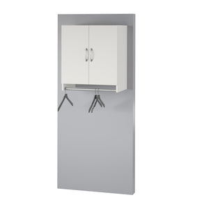 Systembuild Evolution Lory 2 Door Wall Cabinet with Hanging Rod - White