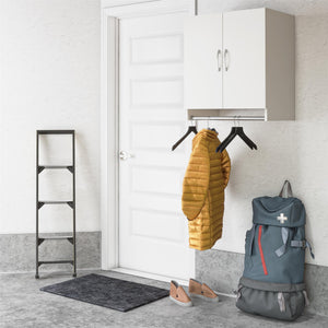 Systembuild Evolution Lory 2 Door Wall Cabinet with Hanging Rod - White