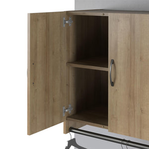 Systembuild Evolution Lory 2 Door Wall Cabinet with Hanging Rod - Natural