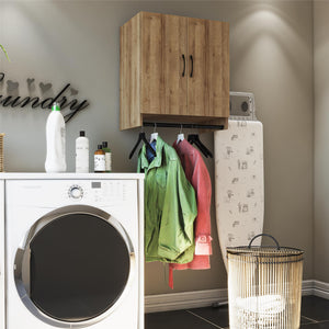 Systembuild Evolution Lory 2 Door Wall Cabinet with Hanging Rod - Natural