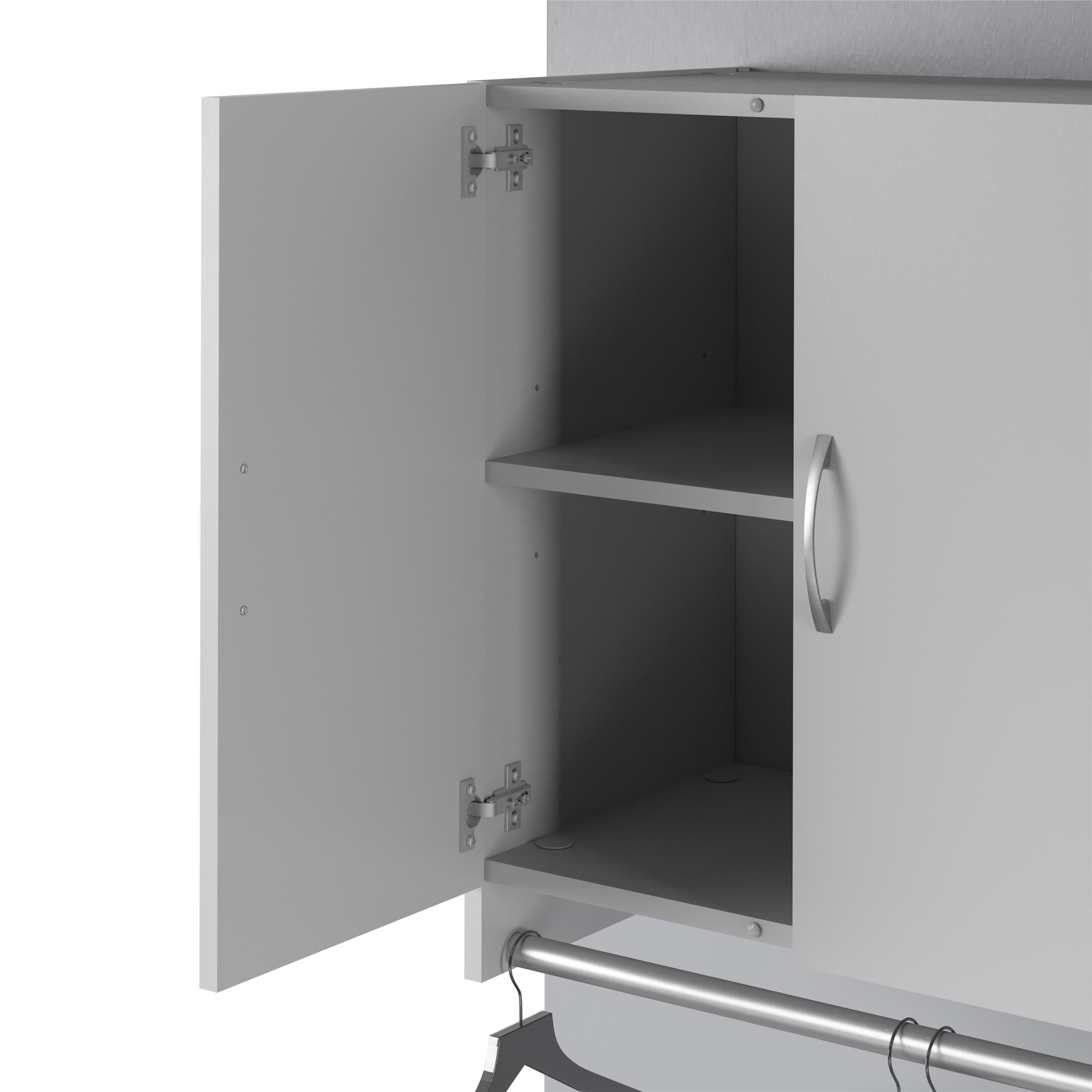 Systembuild Evolution Lory 2 Door Wall Cabinet with Hanging Rod - Dove Gray