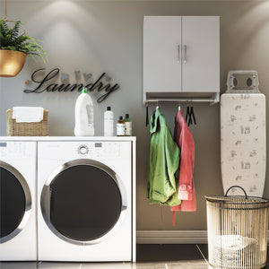 Systembuild Evolution Lory 2 Door Wall Cabinet with Hanging Rod - Dove Gray