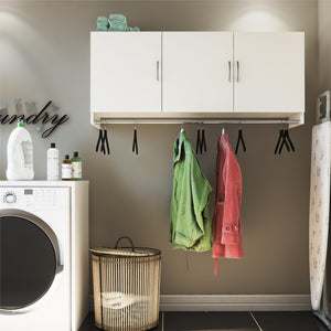 Systembuild Evolution Lory 3 Door Wall Cabinet with Hanging Rod - White