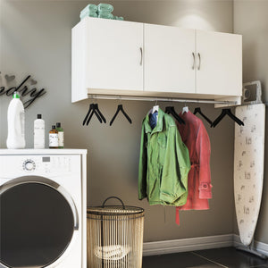 Systembuild Evolution Lory 3 Door Wall Cabinet with Hanging Rod - White