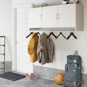 Systembuild Evolution Lory 3 Door Wall Cabinet with Hanging Rod - White
