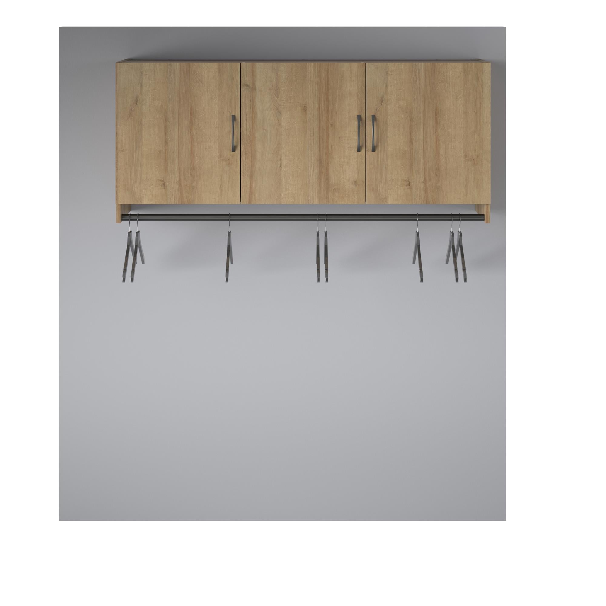 Systembuild Evolution Lory 3 Door Wall Cabinet with Hanging Rod - Natural