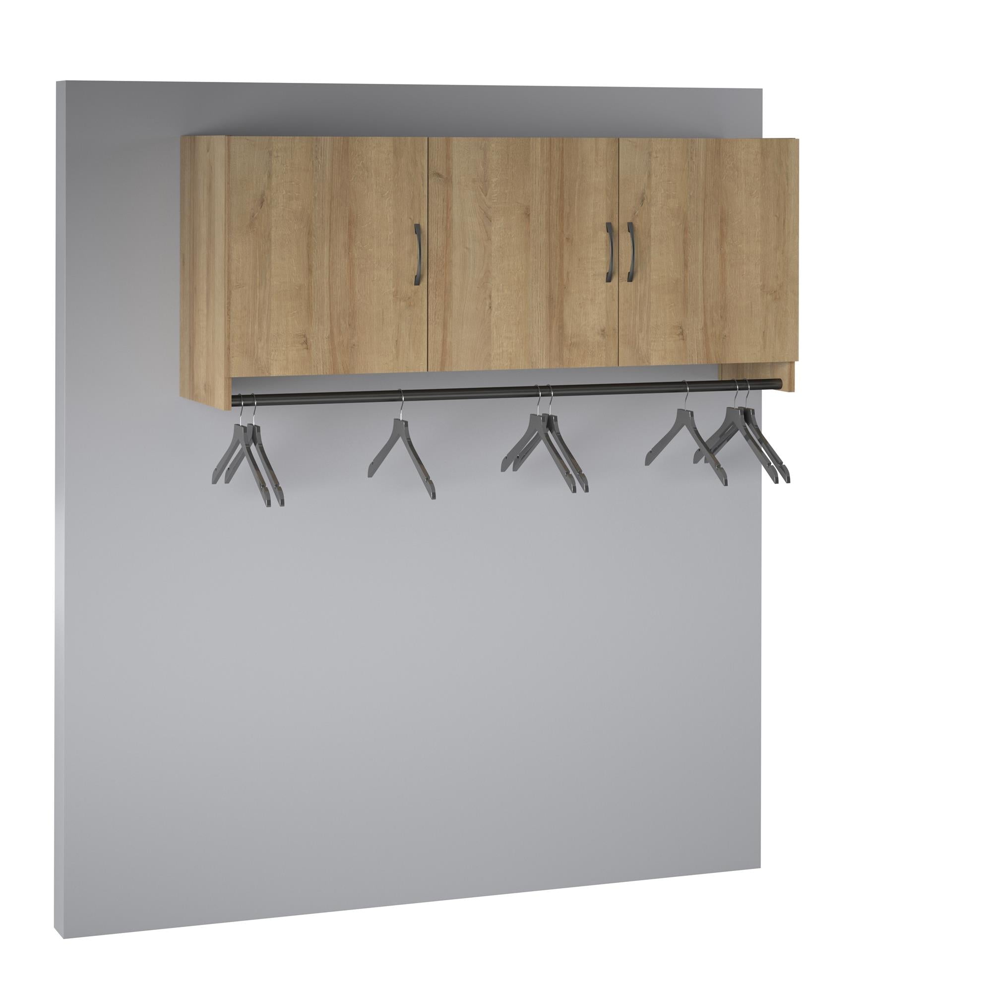 Systembuild Evolution Lory 3 Door Wall Cabinet with Hanging Rod - Natural