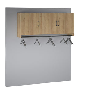 Systembuild Evolution Lory 3 Door Wall Cabinet with Hanging Rod - Natural
