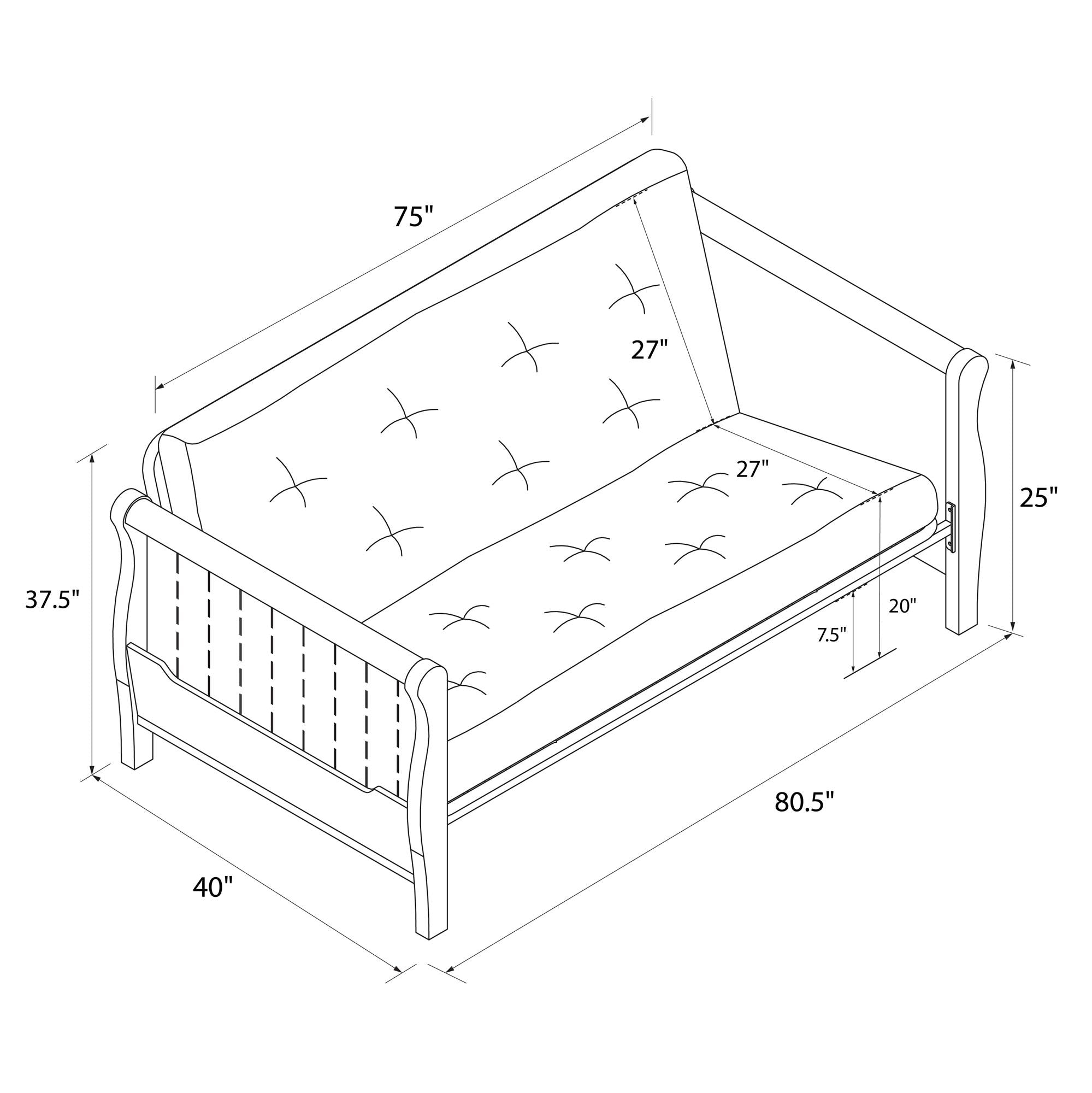 DHP Wood Arm Futon Frame - Espresso
