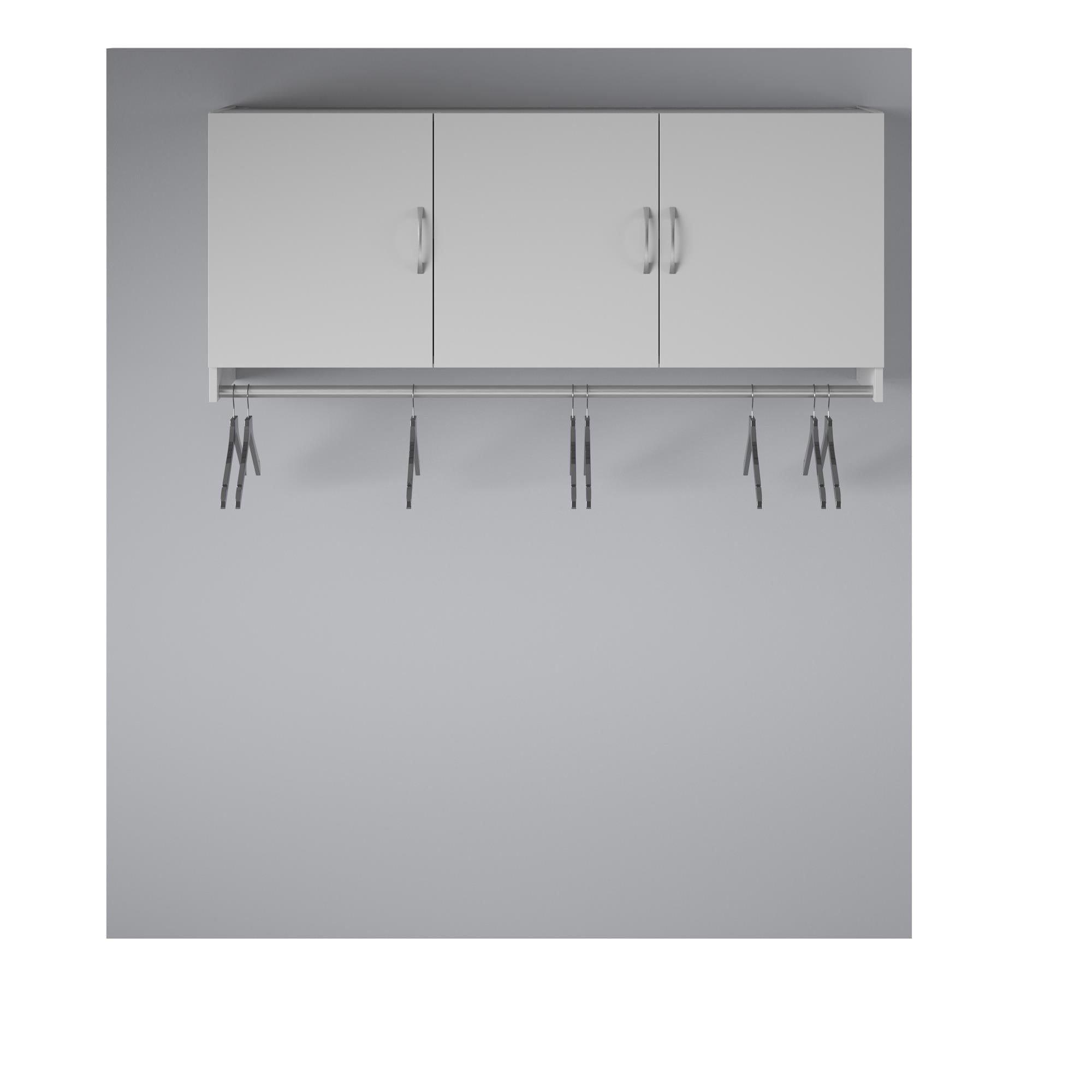 Systembuild Evolution Lory 3 Door Wall Cabinet with Hanging Rod - Dove Gray