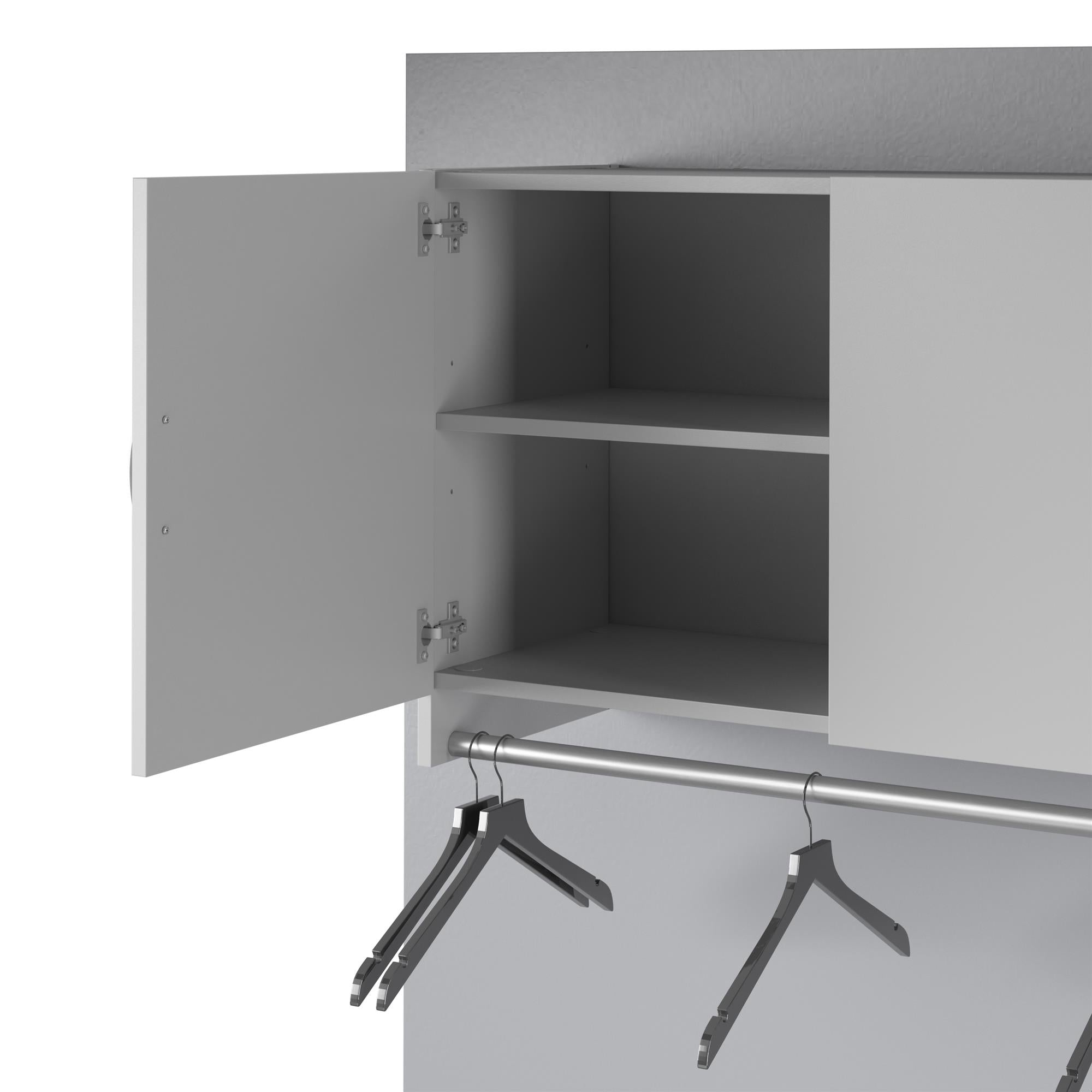 Systembuild Evolution Lory 3 Door Wall Cabinet with Hanging Rod - Dove Gray