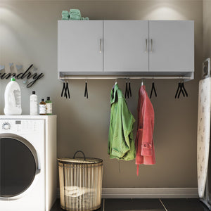 Systembuild Evolution Lory 3 Door Wall Cabinet with Hanging Rod - Dove Gray