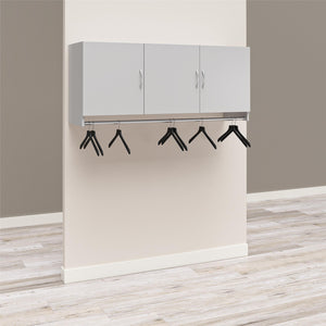 Systembuild Evolution Lory 3 Door Wall Cabinet with Hanging Rod - Dove Gray