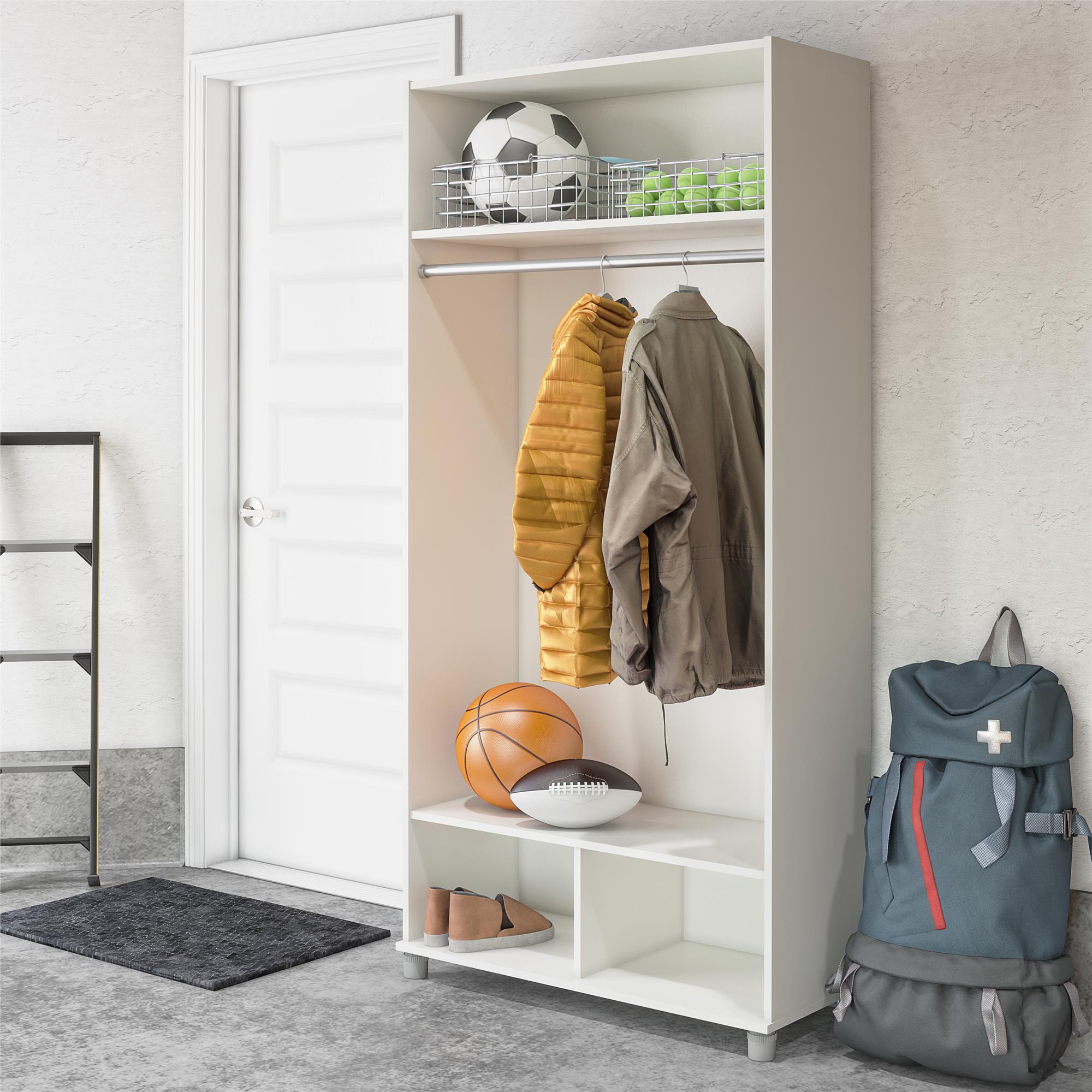 Systembuild Evolution Lory 36" Wide Mudroom Cabinet - White