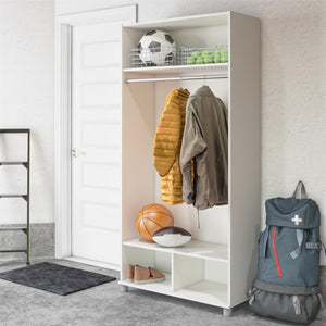 Systembuild Evolution Lory 36" Wide Mudroom Cabinet - White