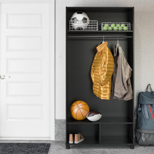Systembuild Evolution Lory 36" Wide Mudroom Cabinet - Black