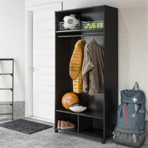Systembuild Evolution Lory 36" Wide Mudroom Cabinet - Black