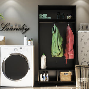 Systembuild Evolution Lory 36" Wide Mudroom Cabinet - Black