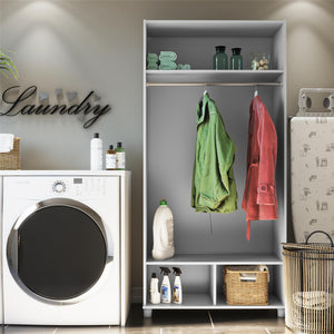 Systembuild Evolution Lory 36" Wide Mudroom Cabinet - Dove Gray
