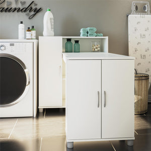 Systembuild Evolution Lory Hobby and Craft Desk with Storage Cabinet - White
