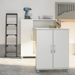 Systembuild Evolution Lory Hobby and Craft Desk with Storage Cabinet - White