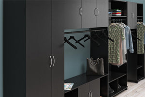 Systembuild Evolution Lory Hobby and Craft Desk with Storage Cabinet - Black