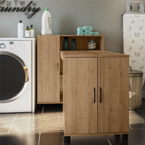 Systembuild Evolution Lory Hobby and Craft Desk with Storage Cabinet - Natural