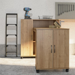Systembuild Evolution Lory Hobby and Craft Desk with Storage Cabinet - Natural