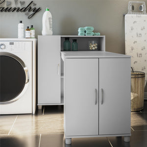 Systembuild Evolution Lory Hobby and Craft Desk with Storage Cabinet - Dove Gray