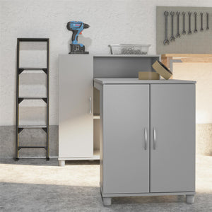 Systembuild Evolution Lory Hobby and Craft Desk with Storage Cabinet - Dove Gray