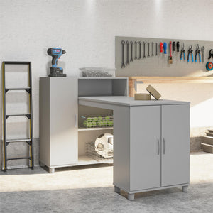 Systembuild Evolution Lory Hobby and Craft Desk with Storage Cabinet - Dove Gray