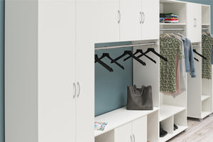 Systembuild Evolution Lory Tall Asymmetrical Storage Cabinet - White
