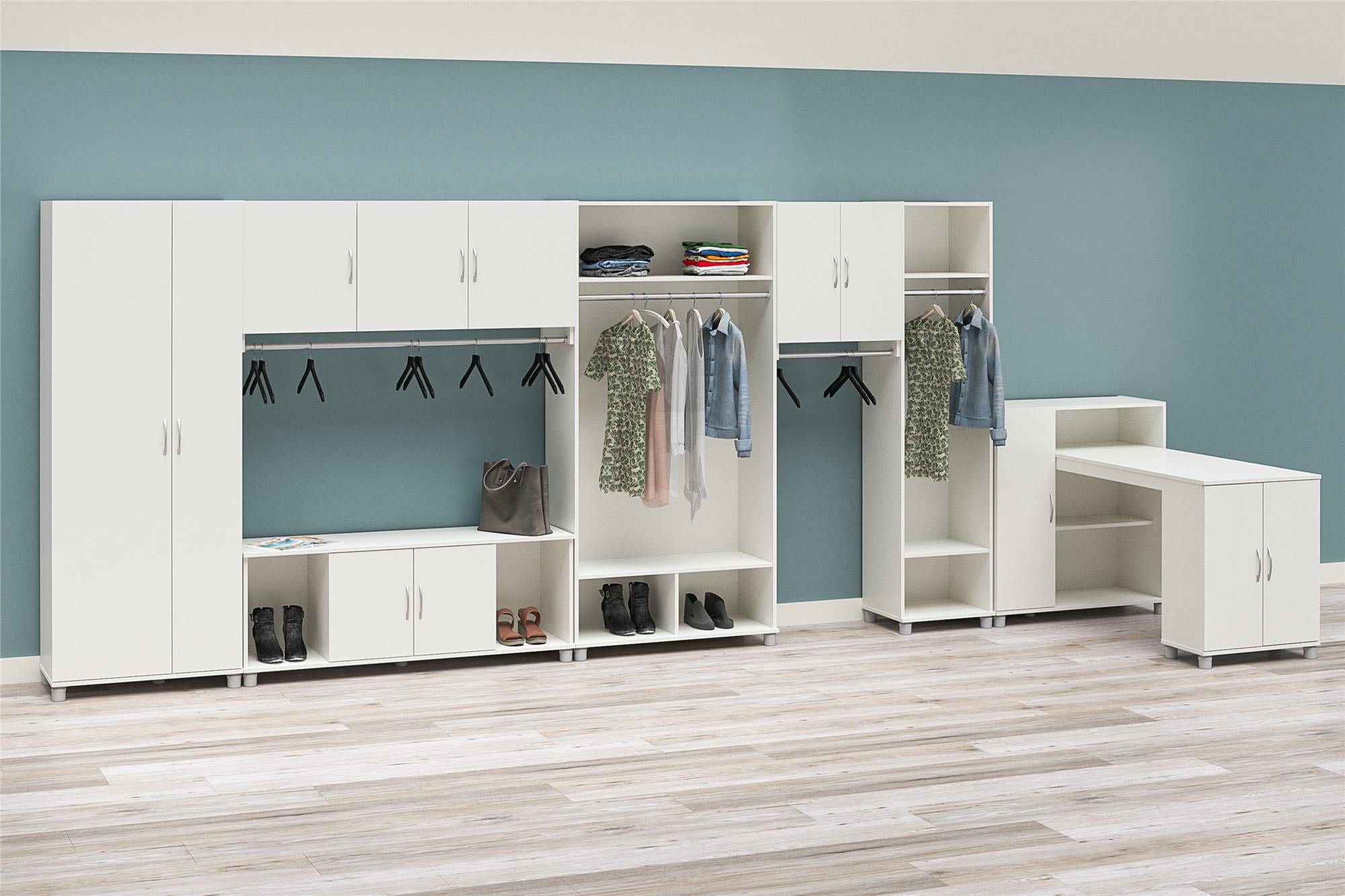 Systembuild Evolution Lory Tall Asymmetrical Storage Cabinet - White