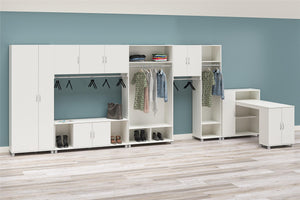 Systembuild Evolution Lory Tall Asymmetrical Storage Cabinet - White