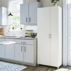 Systembuild Evolution Lory Tall Asymmetrical Storage Cabinet - White