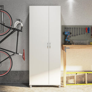 Systembuild Evolution Lory Tall Asymmetrical Storage Cabinet - White
