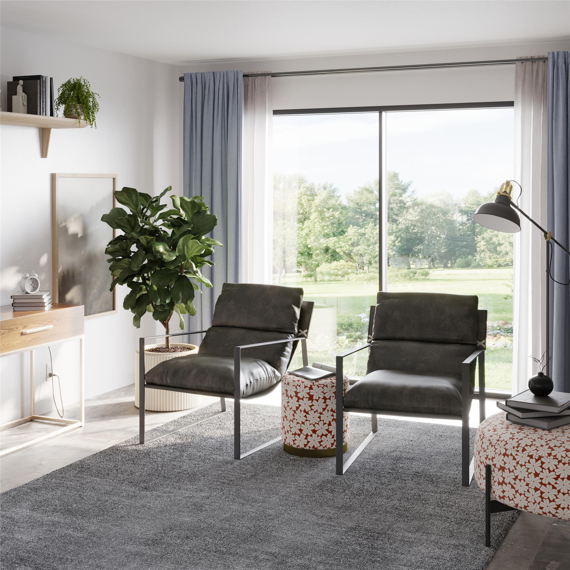 Cortney's Collection Varick Faux Leather Accent Chair - Espresso