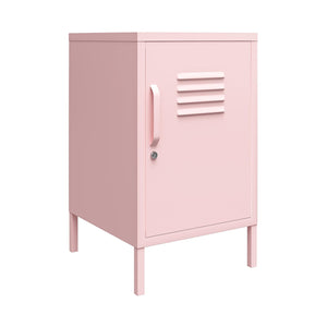 Novogratz Cache Metal Locker Style Living Room End Table - Bashful