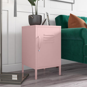 Novogratz Cache Metal Locker Style Living Room End Table - Bashful