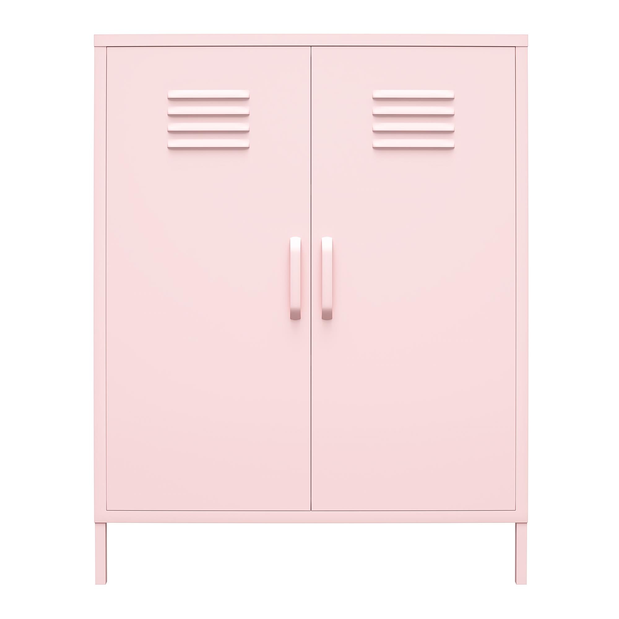 Novogratz Cache 2 Door Metal Locker Style Storage Accent Cabinet - Bashful