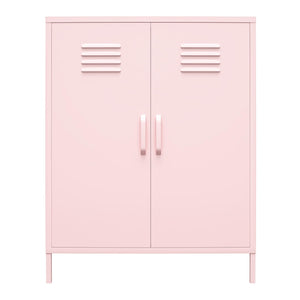 Novogratz Cache 2 Door Metal Locker Style Storage Accent Cabinet - Bashful